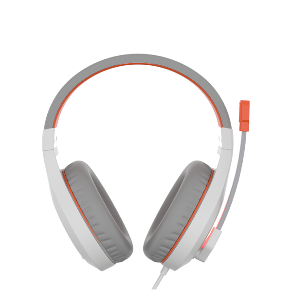 MeeTion MT-HP021 Stereo Gaming Headphones White Orange Lightweight Backlit - Image 6