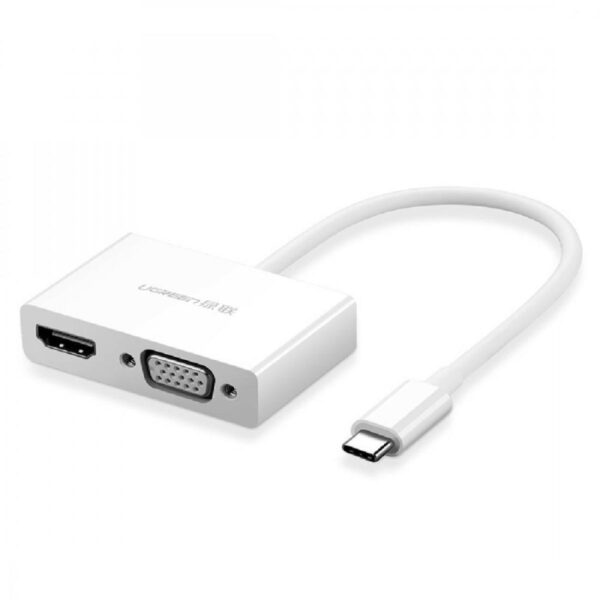 UGREEN MM123 Type C to HDMI+VGA Converter-White