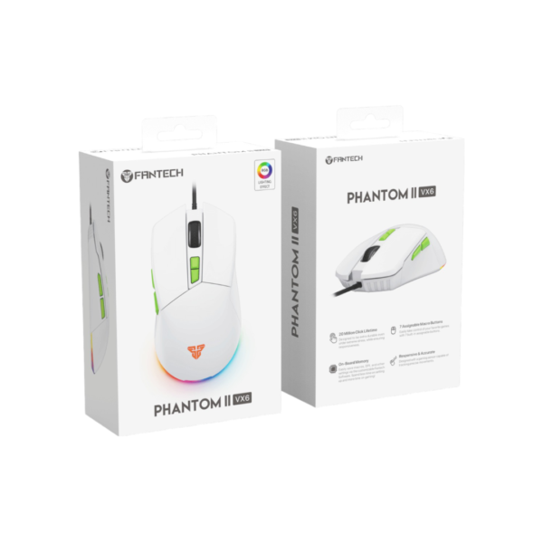 FANTECH PHANTOM II VX6 GAMING MOUSE - WHITE - Image 4