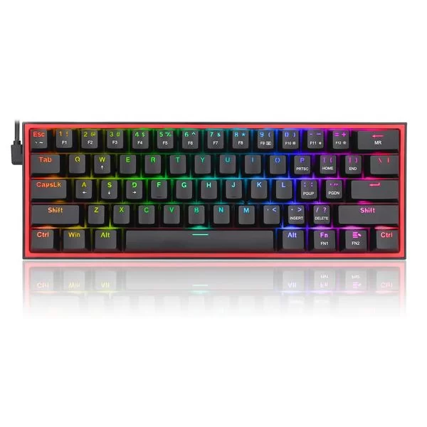 REDRAGON K617 Fizz RGB 60% Gaming Mechanical Keyboard – Red Switches (Black)