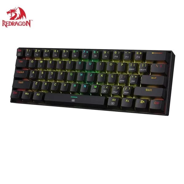 Redragon K630 Dragonborn 60% Wired RGB Compact Mechanical 61 Keys Linear Red Switch -Black