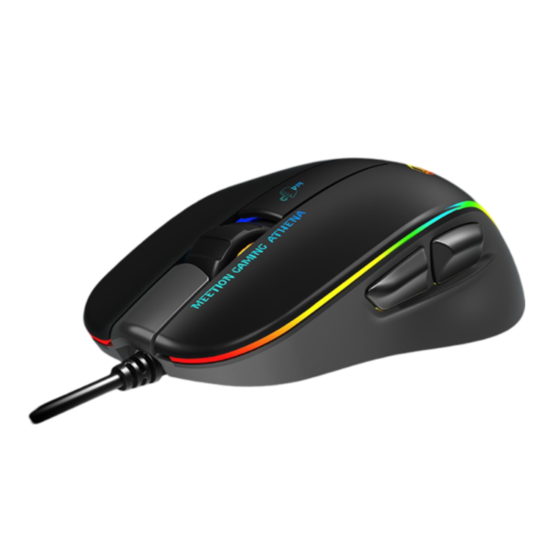 MEETION GM23 RGB Circulation Backlit Gaming Mouse - Black - Image 5