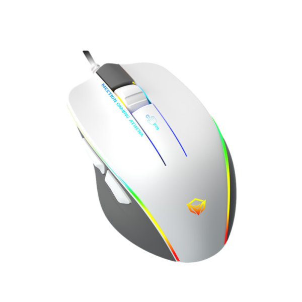 MEETION GM23 RGB Circulation Backlit Gaming Mouse - White - Image 4