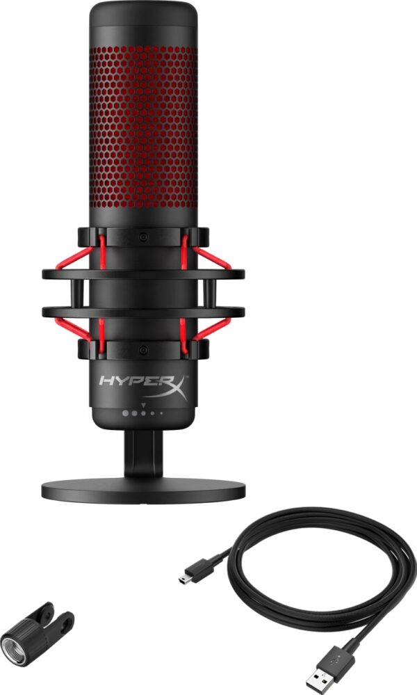 HyperX QuadCast - USB Condenser Gaming Microphone, for PC, PS4, PS5 and Mac, Anti-Vibration Shock Mount, Four Polar Patterns, Pop Filter - Image 2