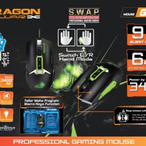 Dragon War G18 S.W.A.P. Ambidextrous Pro Gaming Mouse