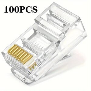 Gold Copper RJ45 Clips pass Through 100pcs