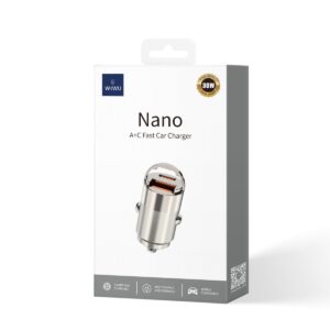 WiWU Nano USB-A + USB-C Fast Car Charger