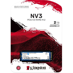 Kingston NV3 2TB M.2 2280 NVMe SSD PCIe 4.0 Gen 4x4 Up to 6000 MBs