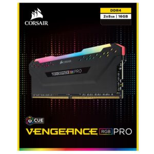 CORSAIR VENGEANCE RGB PRO 16GB (2 x 8GB) DDR4 RAM 3600MHz CL18 Memory Kit — Black