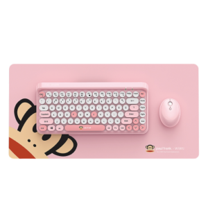 WiWU Paul Frank 3 in 1 Wireless Keyboard Mouse Desk Pad Combo Pink