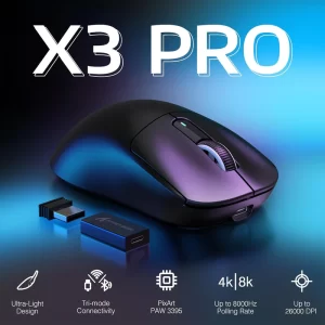 ATTACK SHARK X3PRO 4K/8K Lightweight Wireless Gaming Mouse PAW3395