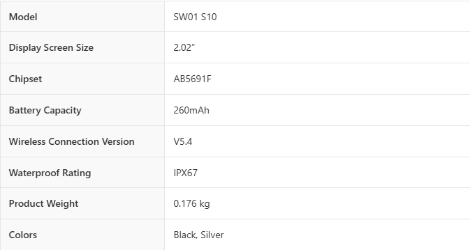 WiWU Smart Watch SW01 S10